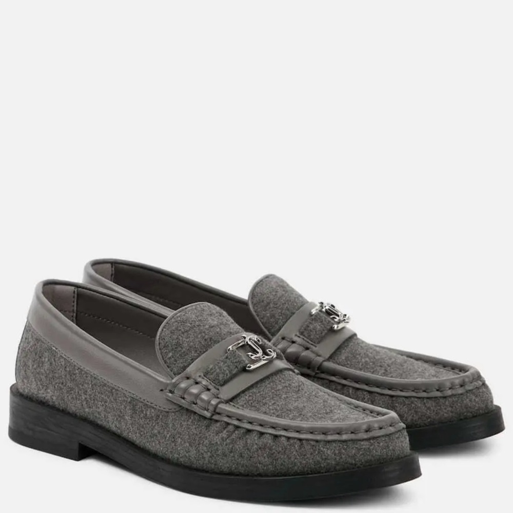 Jimmy Choo Addie Leather Trim Loafers